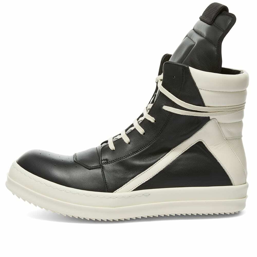 Rick Owens Men's Geobasket Sneakers in Black/White Rick Owens