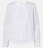 Noir Kei Ninomiya Bow-detail ruffled cotton poplin shirt