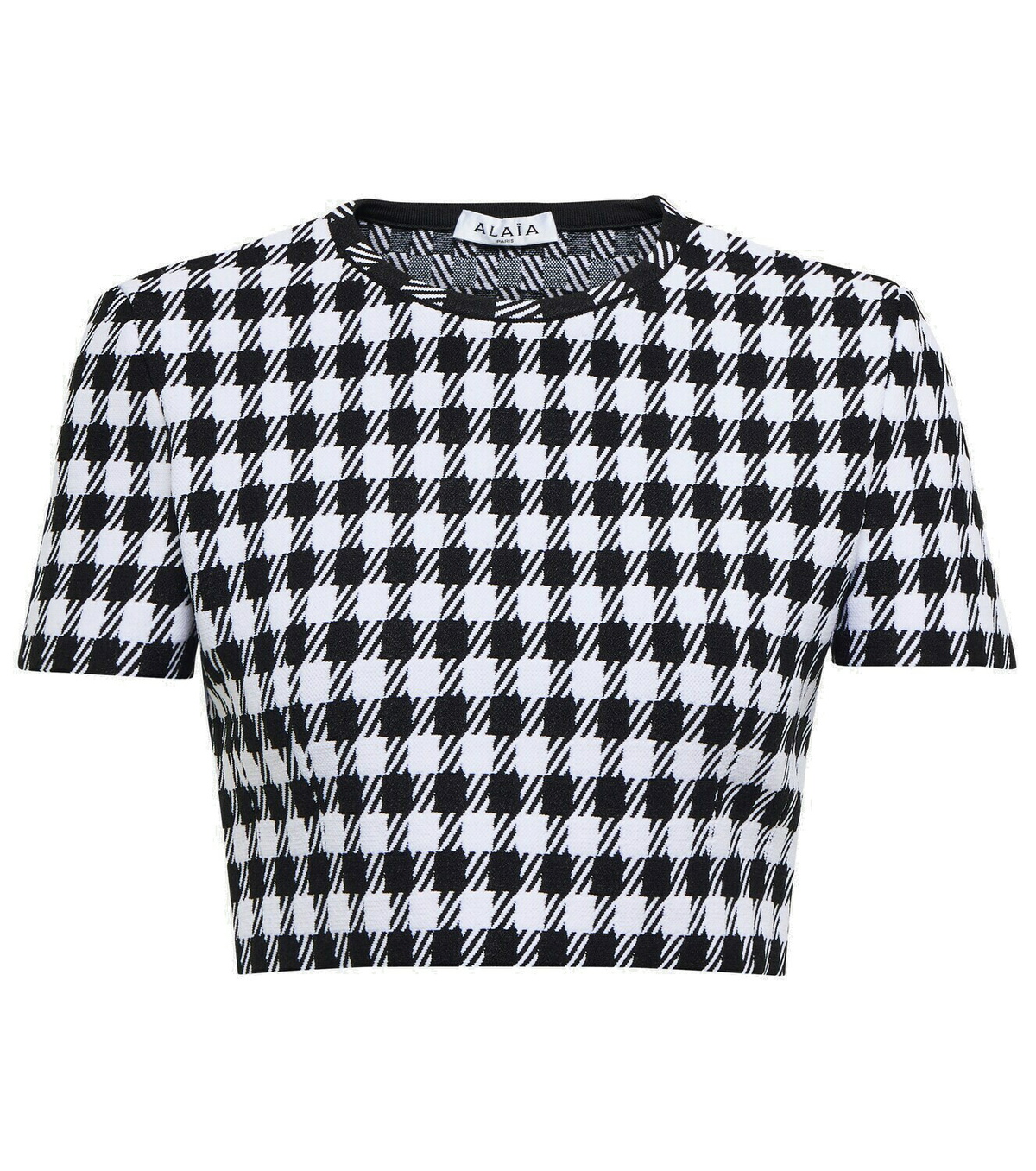 【Alaia】 Houndstooth croppedトップ Alaïa Houndstooth cropped top ALAÏA