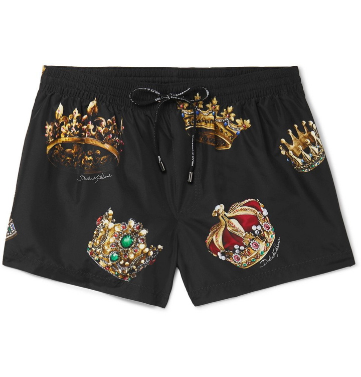 Photo: Dolce & Gabbana - Short-Length Printed Swim Shorts - Black