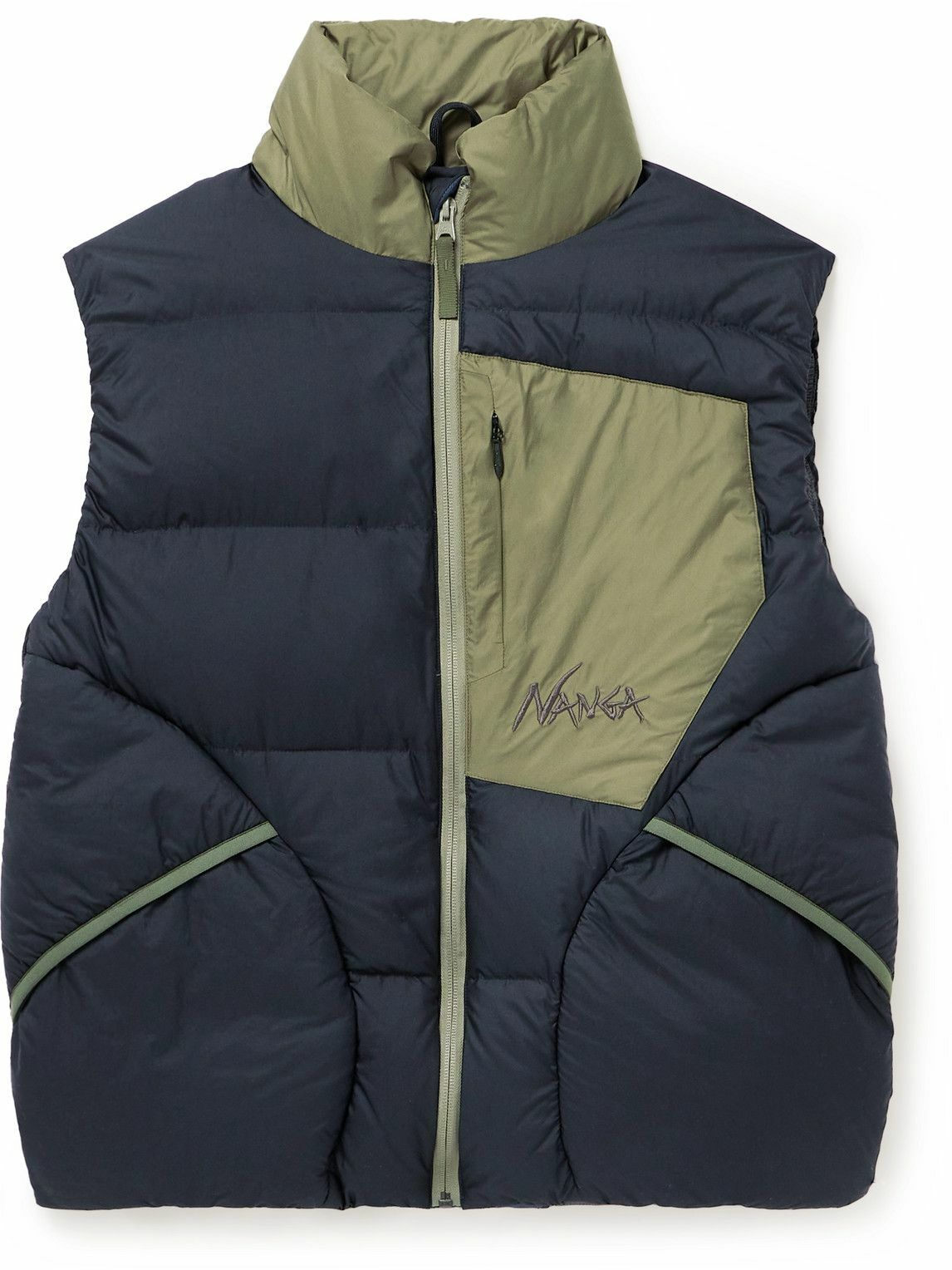 NANGA - Mazeno Ridge Logo-Embroidered Quilted Nylon Down Gilet 