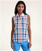 Brooks Brothers Women's Fitted Cotton Sleeveless Shirt | Light Orange