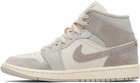Nike Jordan Gray & Off-White Air Jordan 1 Mid SE Sneakers