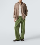 Auralee Ribbed-knit cotton Henley shirt