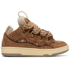 Lanvin Brown Faux-Raffia Curb Sneakers
