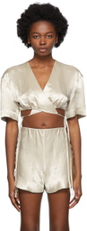 Yuzefi SSENSE Exclusive Beige Wrap Top T-Shirt