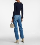 Rixo Laurel ruffle-trimmed knit cardigan