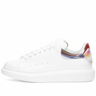 Alexander McQueen Men's Heel Tab Wedge Sole Sneakers in White/Multi