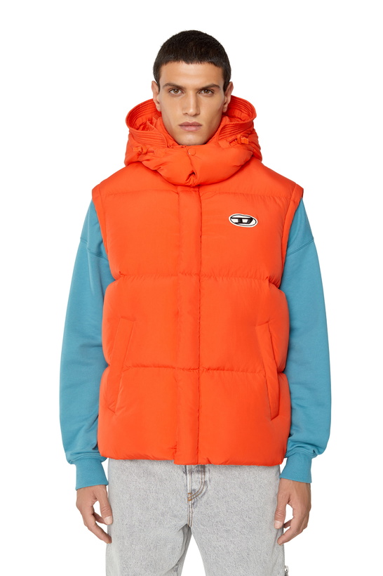 Photo: Diesel Polygiene Viral Off real down vest - Winter Jackets Mens in Orange
