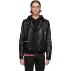 Saint Laurent Black Classic Leather Motorcycle Jacket