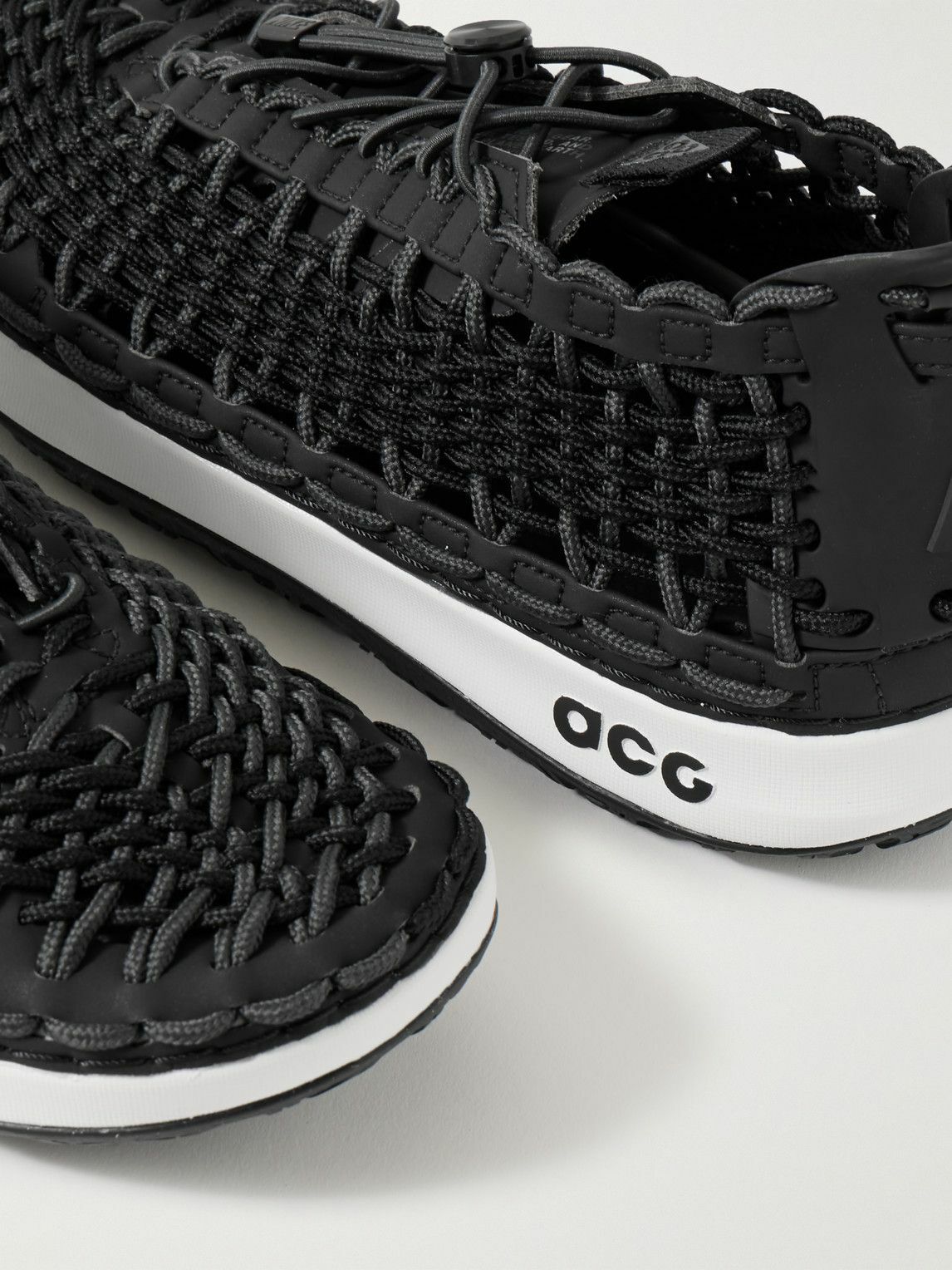 Nike - ACG Watercat Woven Leather And Rubber-Trimmed Woven Sneakers ...