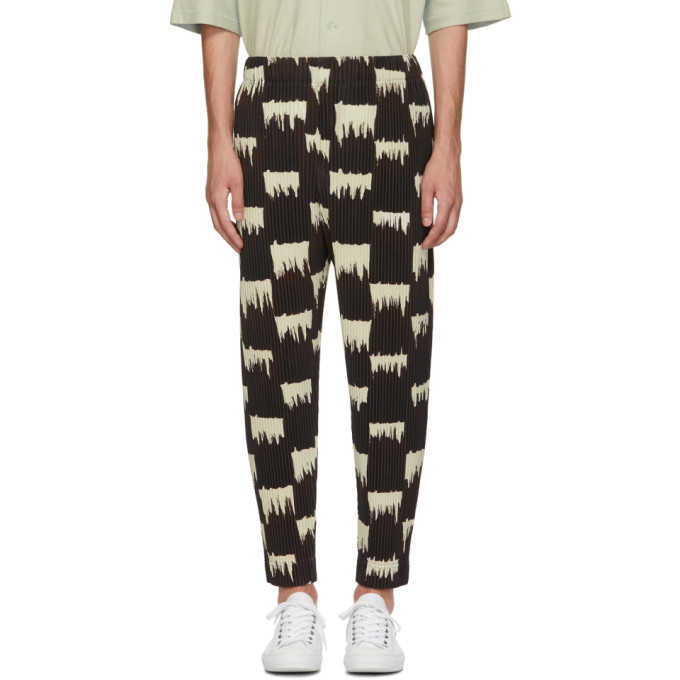 Photo: Homme Plisse Issey Miyake Brown and White Wild Check Trousers