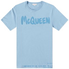 Alexander McQueen Men's Grafitti Logo T-Shirt in Skyblue/Mix