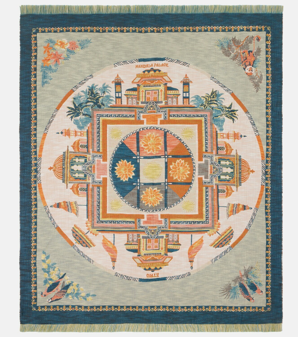 Etro Shanti embroidered cotton throw