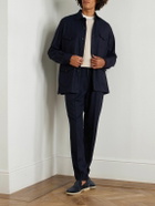 Rubinacci - Leisure Straight-Leg Pleated Wool-Flannel Trousers - Blue