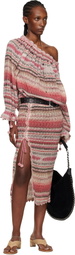 Isabel Marant Pink Noryane Cotton Sunrise Net Midi Skirt