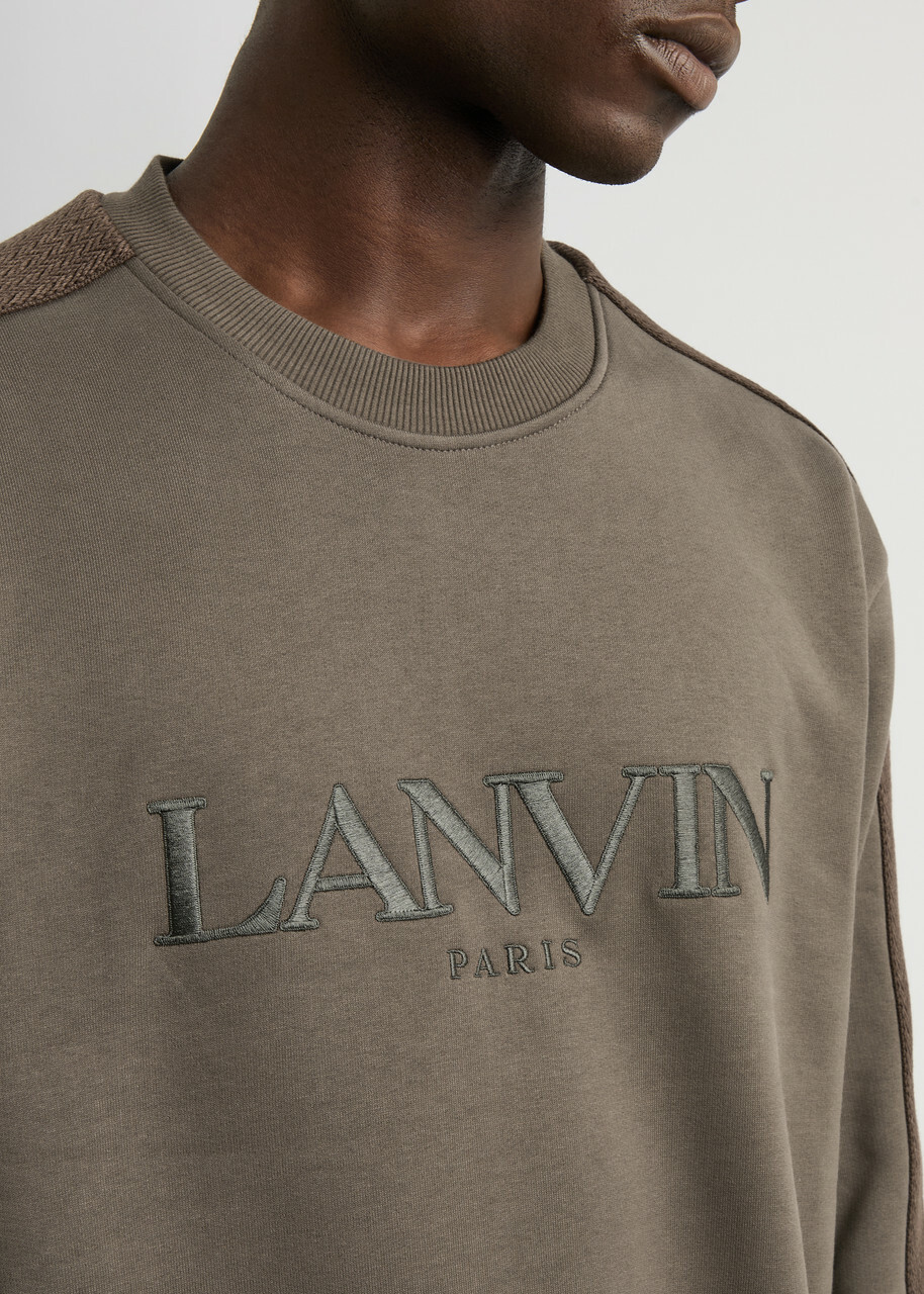 Lanvin Logo-embroidered Cotton Sweatshirt Brown