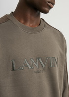 Lanvin Logo-embroidered Cotton Sweatshirt Brown