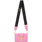 Versace Jeans Couture Pink Croc Salopette Buckle Belt Bag