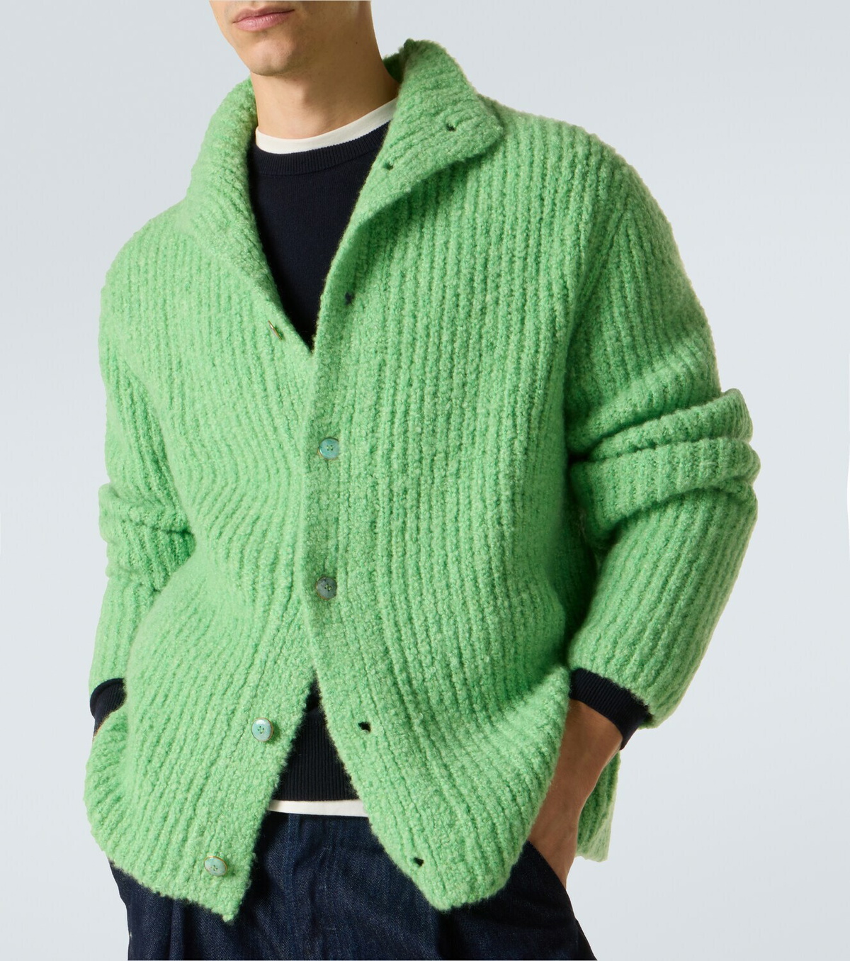 God's True Cashmere Ribbed-knit cashmere bouclé cardigan