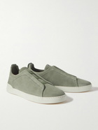 Zegna - Triple Stitch Suede Sneakers - Green