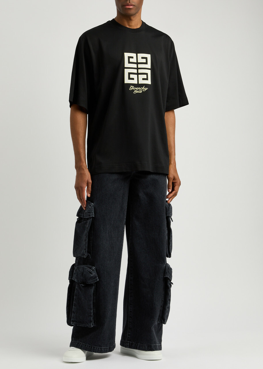 Givenchy Logo-embroidered Cotton T-shirt Black
