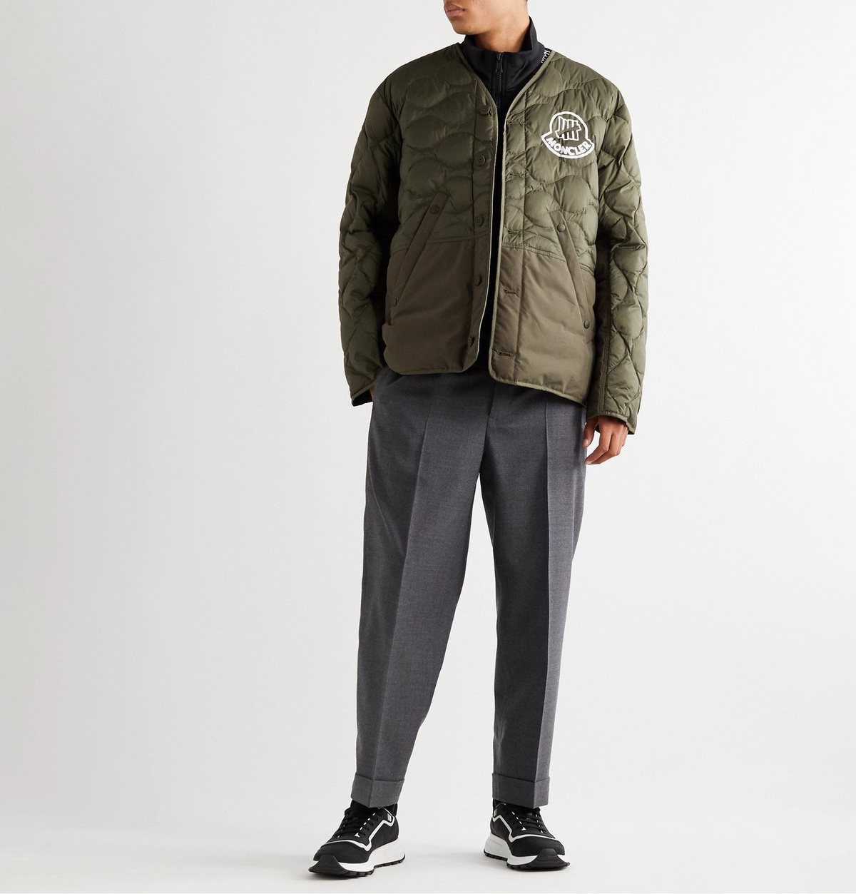 Moncler Genius - Undefeated 2 Moncler 1952 Logo-Print Cotton-Trimmed  Quilted Ripstop Down Jacket - Green