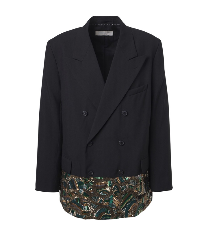 Photo: Dries Van Noten Embellished double-breasted wool blazer