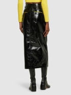 FERRARI - Patent Leather Pencil Midi Skirt