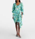 Chloé Draped floral silk minidress