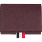 Thom Browne Burgundy Soft Pebble Grain Trifold Wallet