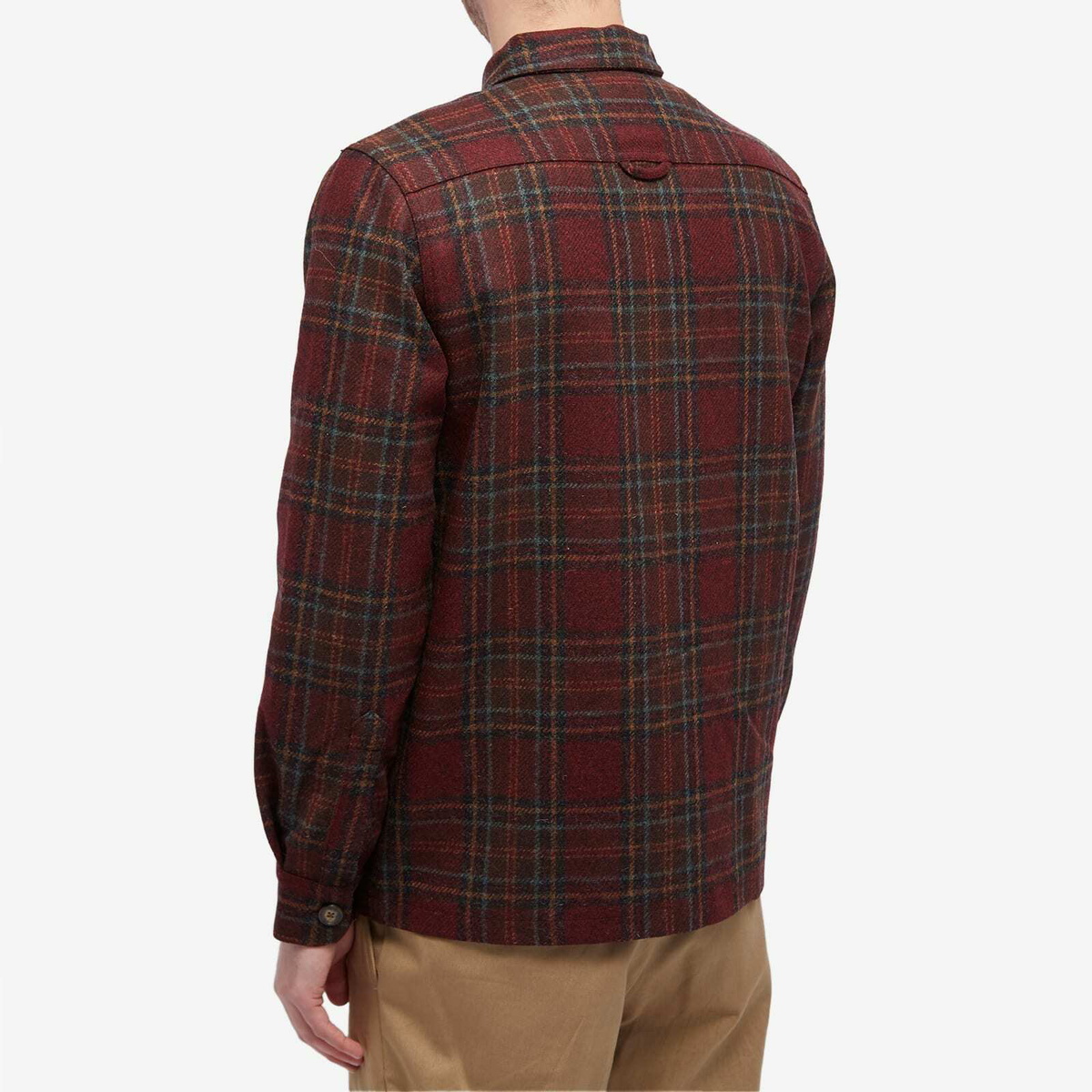 Portuguese Flannel Men's Burgundi Check Overshirt in Burgundy Portuguese  Flannel