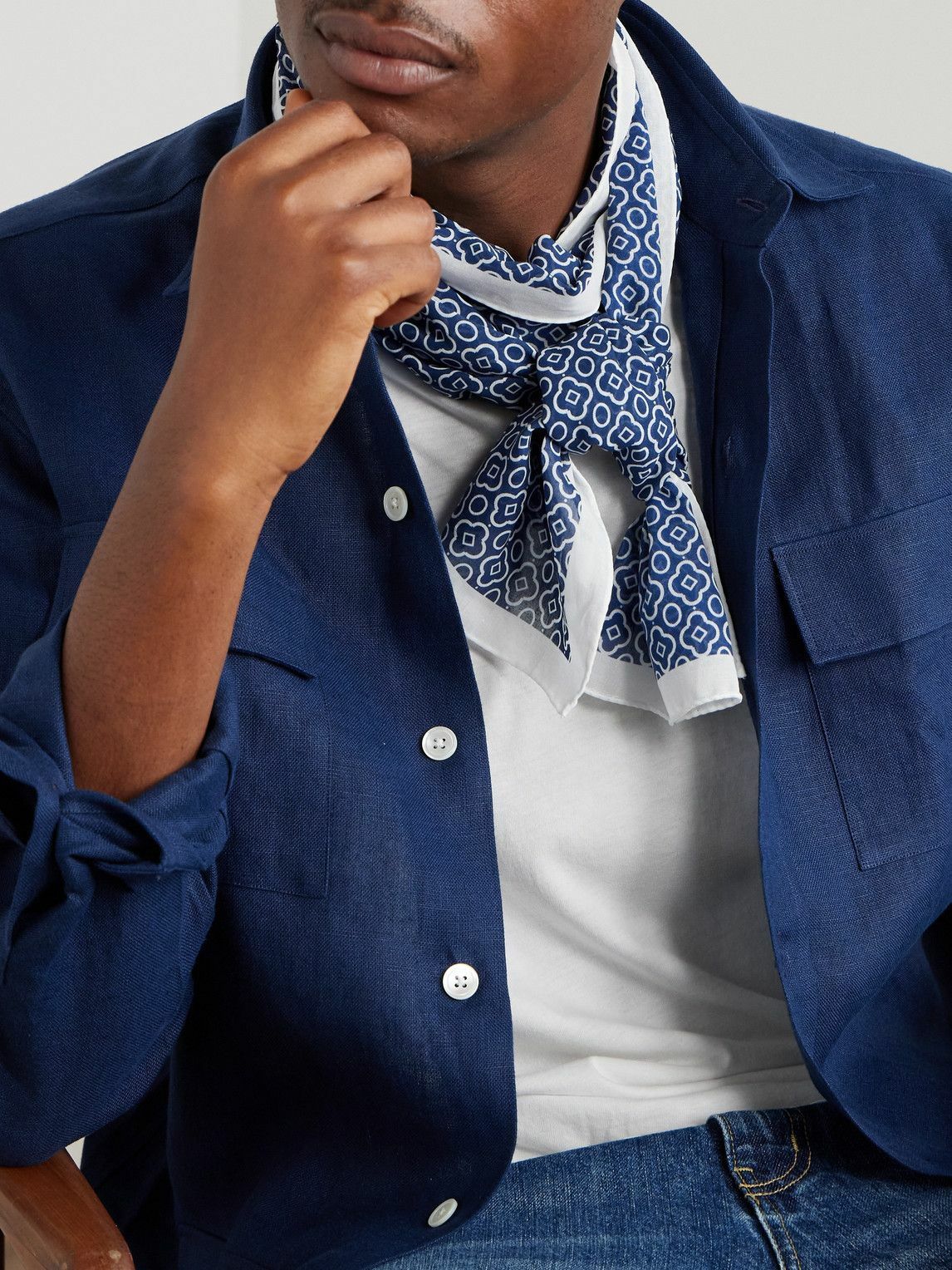 Anderson & Sheppard - Printed Cotton-Voile Scarf