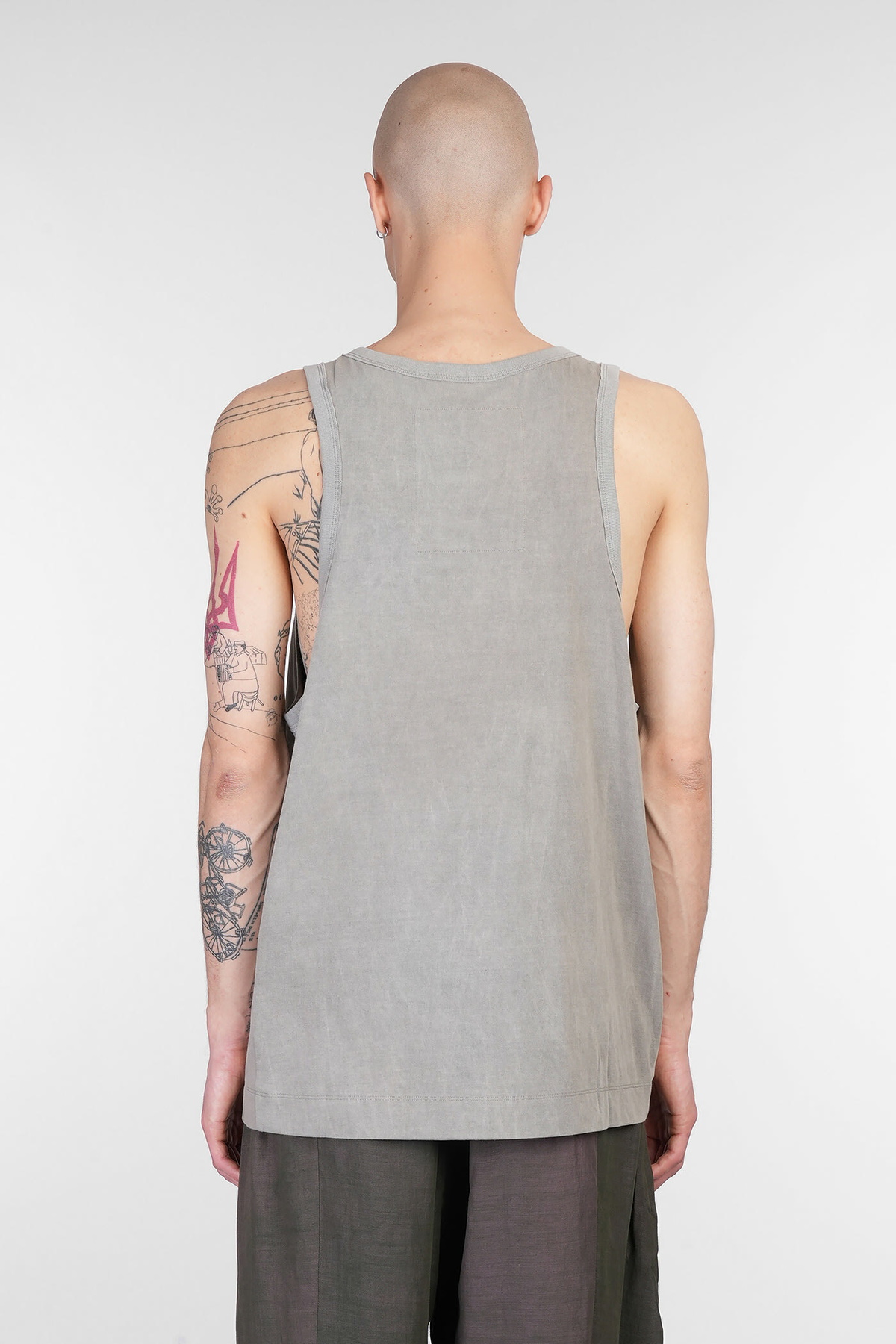 Ziggy Chen Tank Top In Grey Cotton
