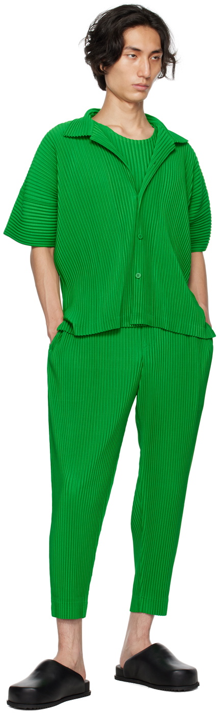 Homme Plissé Issey Miyake Green Monthly Color July T-Shirt Homme Plissé Issey Miyake Green Monthly Color July T-Shirt