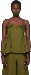 Cecilie Bahnsen Green Akira Denim Tank Top