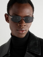 TOM FORD - Rimless Rectangular-Frame Silver-Tone Horn and Tortoiseshell Acetate Sunglasses