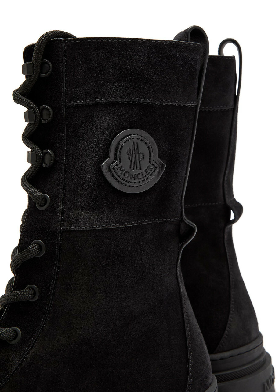 Moncler Vera High Suede Mid-calf Boots Black