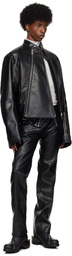 GmbH Black Talj Faux-Leather Trousers