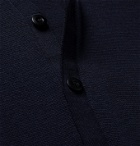 AMI - Logo-Appliquéd Merino Wool Cardigan - Blue