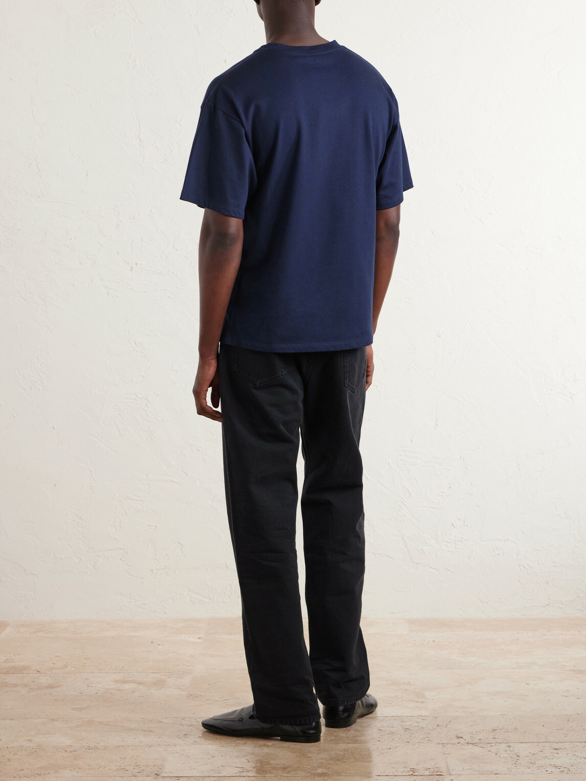 SAINT LAURENT - Logo-Appliquéd Cotton and Modal-Blend Jersey T-Shirt - Blue