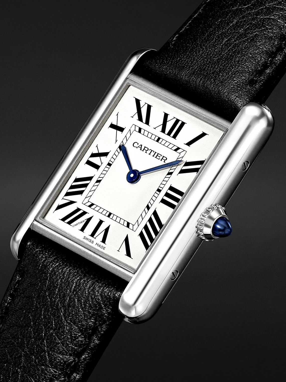 Cartier - Tank Must de Cartier SolarBeat™ 33.7mm stainless steel and leather watch