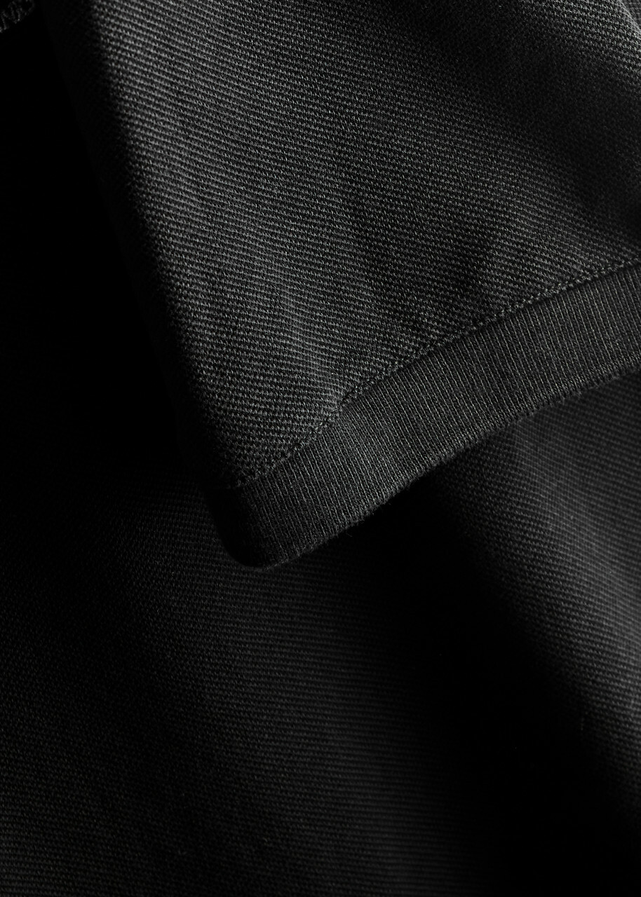 Sandbanks Logo Piqué Cotton Polo Shirt Black
