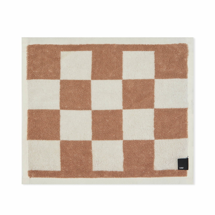 Photo: HAY Check Wash Cloth in Cappuccino 