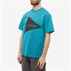 And Wander Men's Big Logo T-Shirt in Blue