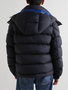 Moncler - Logo-Appliquéd Colour-Block Quilted Shell Hooded Down Jacket - Blue