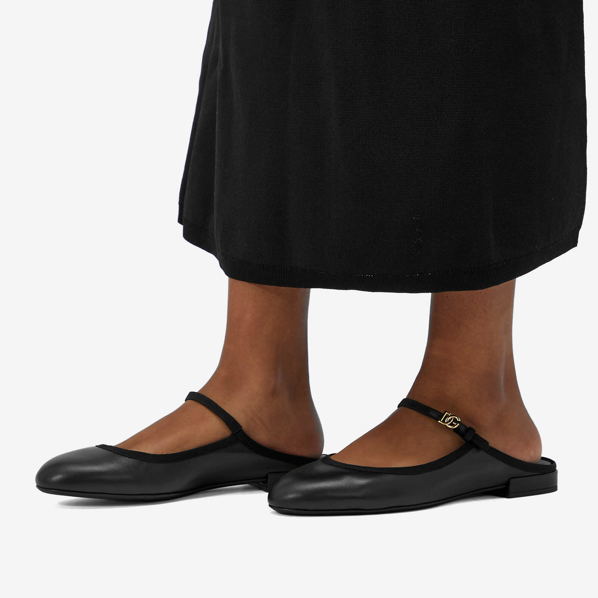 Dolce & Gabbana Women's Leather Slip On Ballet Shoe in