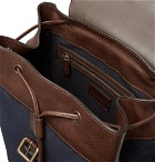 Anderson's - Suede and Leather Backpack - Men - Navy