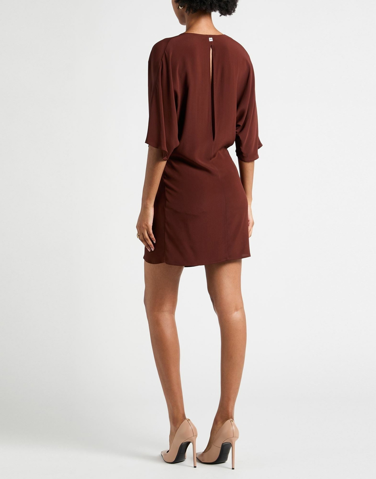 Manila Grace Womens Mini dress Chocolate in Brown