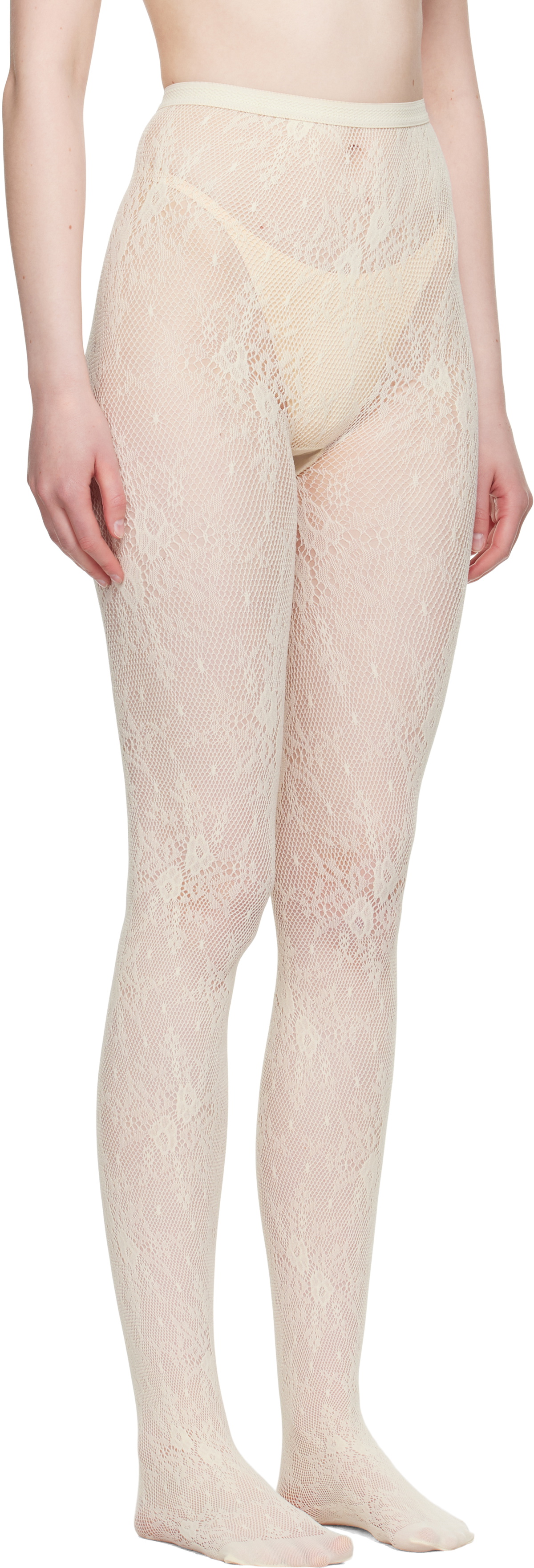 Swedish Stockings Off-White Rosa Lace Tights